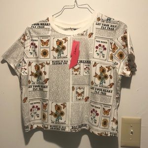 Elective Pink Sunflowers crop top - size large